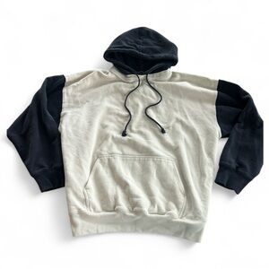 SOLD Brandy Melville Black and Cream Colorblock Hoodie